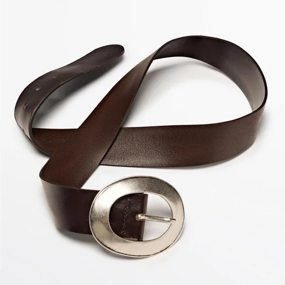Massimo Dutti NAPPA LEATHER BELT WITH OVAL BUCKLE - Picture 3 of 5